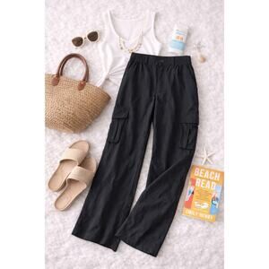 NWT OFFLINE By Aerie Women's Lightweight Nylon Cargo Pocket Pant Black Size XXS